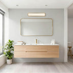 Golden Lighting 1672-BA24 BCB-JW Brushed Champagne Brass Yep By Golden Lighting Stratum Integrated Led 24in Vanity In Brushed Champagne Brass With Jazz White Marble Image 3