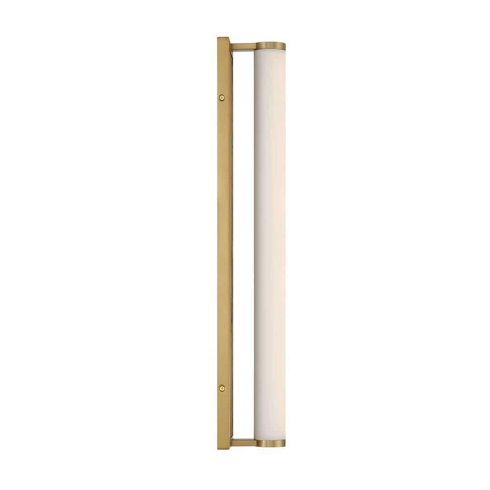 Golden Lighting 1672-BA24 BCB-MR Brushed Champagne Brass Yep By Golden Lighting Stratum Integrated Led 24in Vanity In Brushed Champagne Brass With Moon Rock Slate Image 6