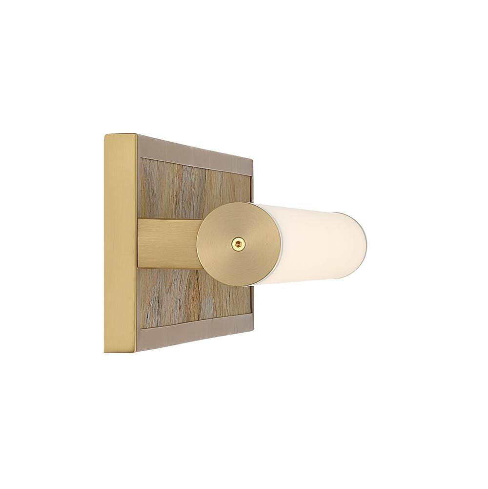 Golden Lighting 1672-BA24 BCB-MR Brushed Champagne Brass Yep By Golden Lighting Stratum Integrated Led 24in Vanity In Brushed Champagne Brass With Moon Rock Slate Image 5