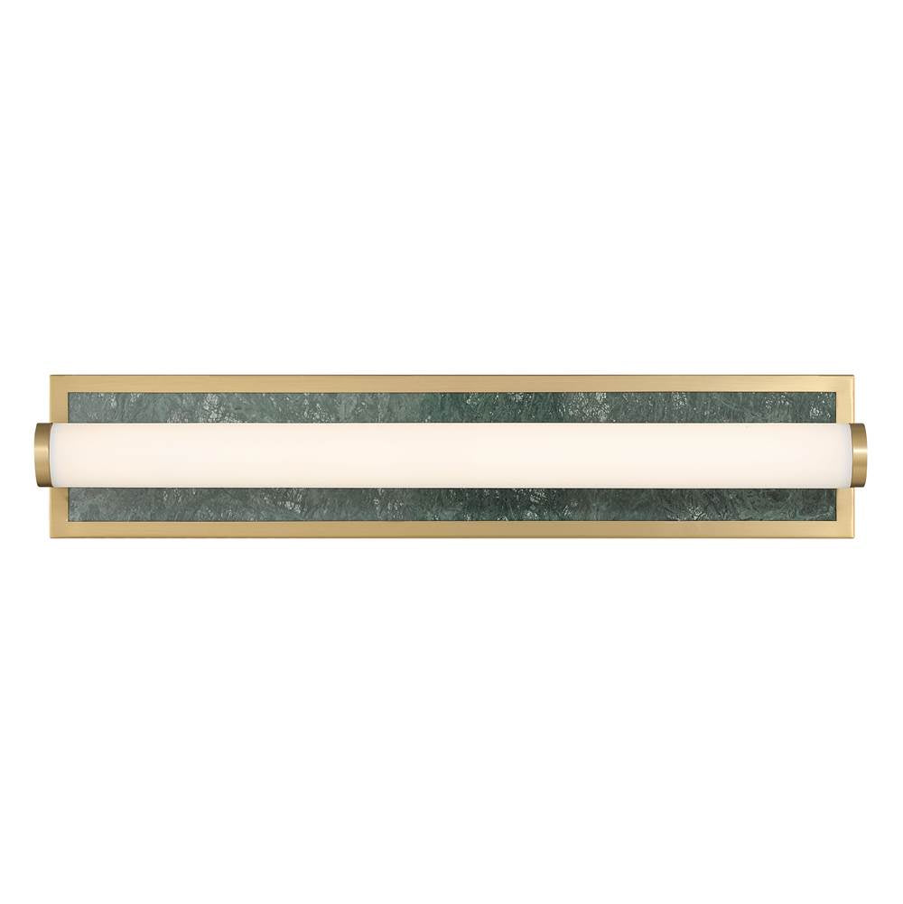 Golden Lighting Stratum Yep By Golden Lighting Stratum Integrated Led 24in Vanity In Brushed Champagne Brass With Persian Green Marble