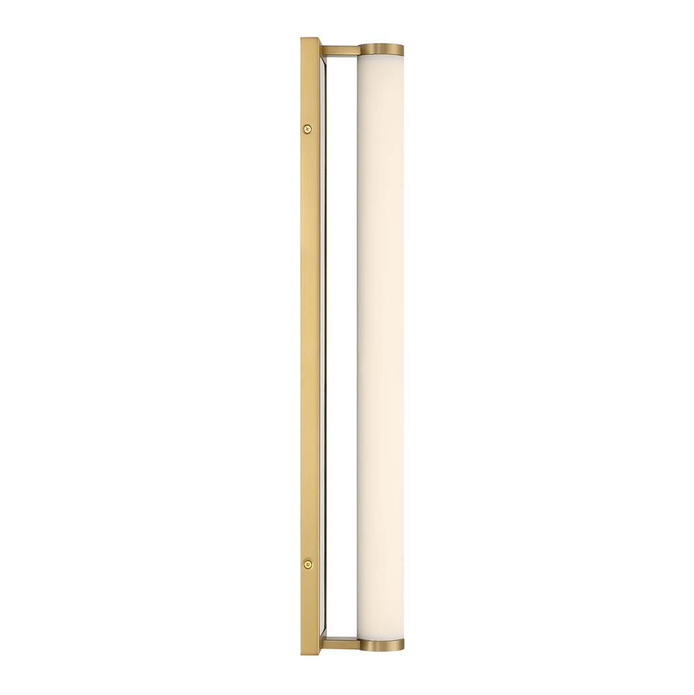 Golden Lighting 1672-BA24 BCB-PRG Brushed Champagne Brass Yep By Golden Lighting Stratum Integrated Led 24in Vanity In Brushed Champagne Brass With Persian Green Marble Image 6