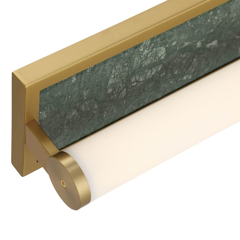 Golden Lighting 1672-BA24 BCB-PRG Brushed Champagne Brass Yep By Golden Lighting Stratum Integrated Led 24in Vanity In Brushed Champagne Brass With Persian Green Marble Image 4