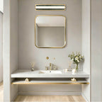 Golden Lighting 1672-BA24 BCB-PRG Brushed Champagne Brass Yep By Golden Lighting Stratum Integrated Led 24in Vanity In Brushed Champagne Brass With Persian Green Marble Image 3