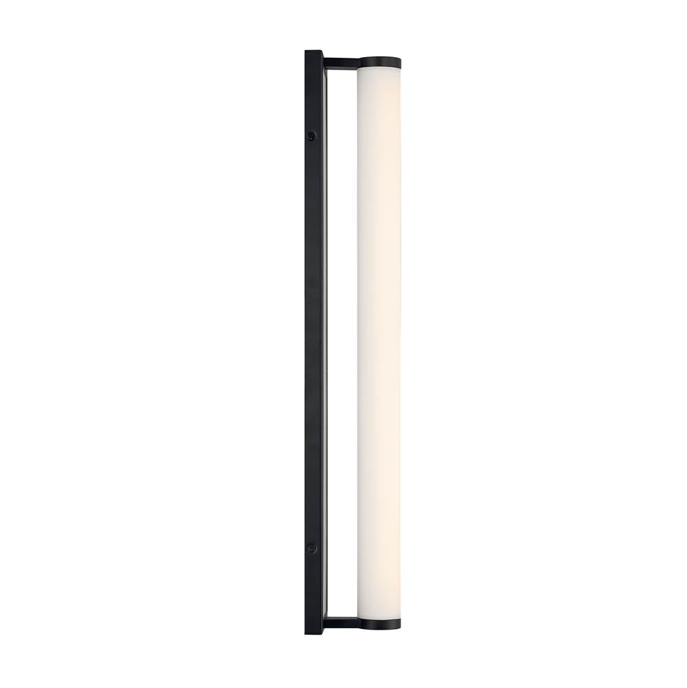 Golden Lighting 1672-BA24 BLK-JW Matte Black Yep By Golden Lighting Stratum Integrated Led 24in Vanity In Matte Black With Jazz White Marble Image 6