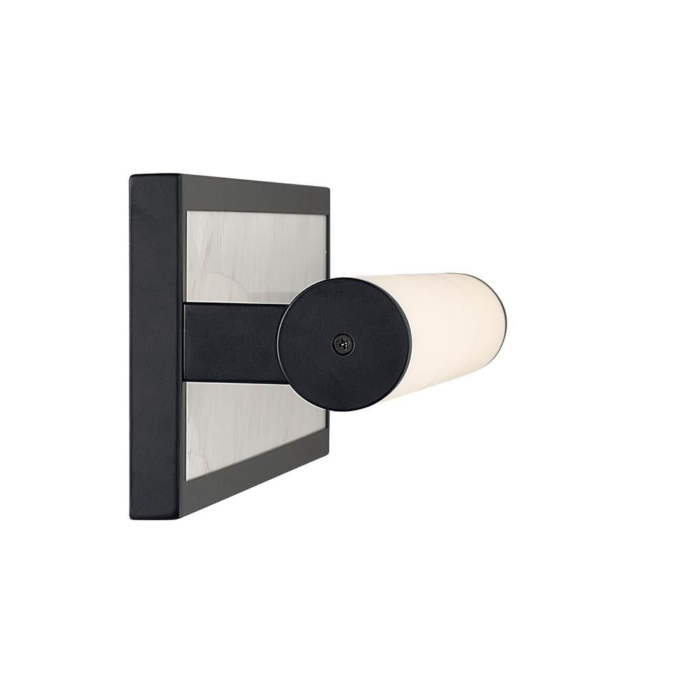 Golden Lighting 1672-BA24 BLK-JW Matte Black Yep By Golden Lighting Stratum Integrated Led 24in Vanity In Matte Black With Jazz White Marble Image 5
