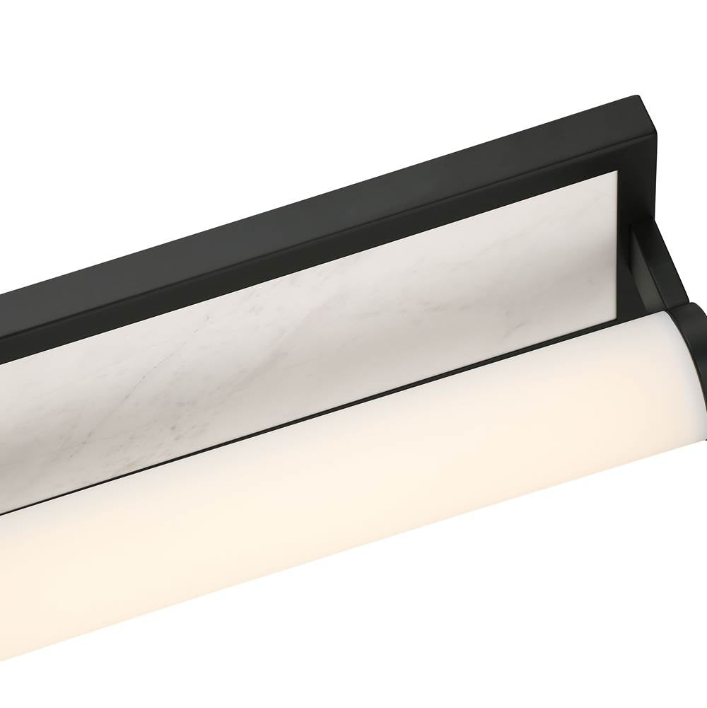 Golden Lighting 1672-BA24 BLK-JW Matte Black Yep By Golden Lighting Stratum Integrated Led 24in Vanity In Matte Black With Jazz White Marble Image 4