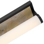 Golden Lighting 1672-BA24 BLK-MR Matte Black Yep By Golden Lighting Stratum Integrated Led 24in Vanity In Matte Black With Moon Rock Slate Image 4