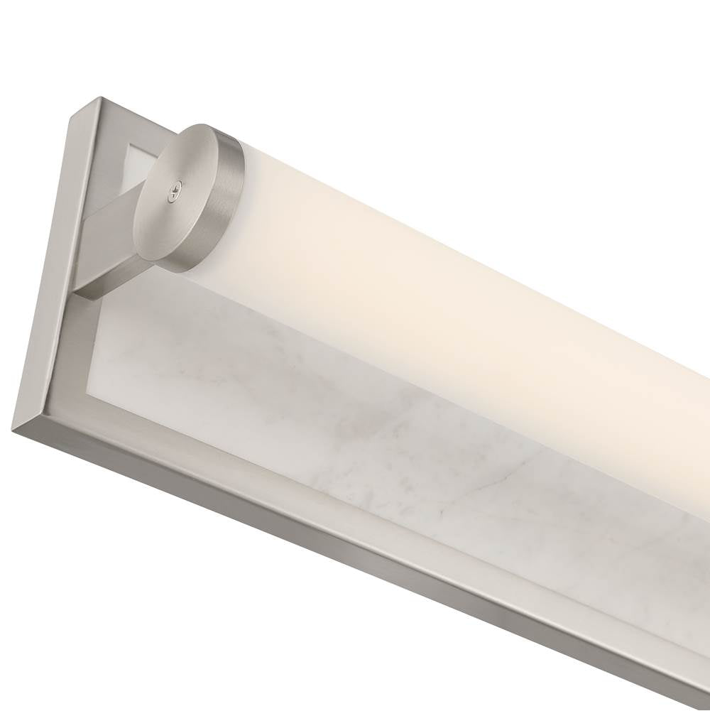 Golden Lighting 1672-BA24 BN-JW Brushed Nickel Yep By Golden Lighting Stratum Integrated Led 24in Vanity In Brushed Nickel With Jazz White Marble Image 4