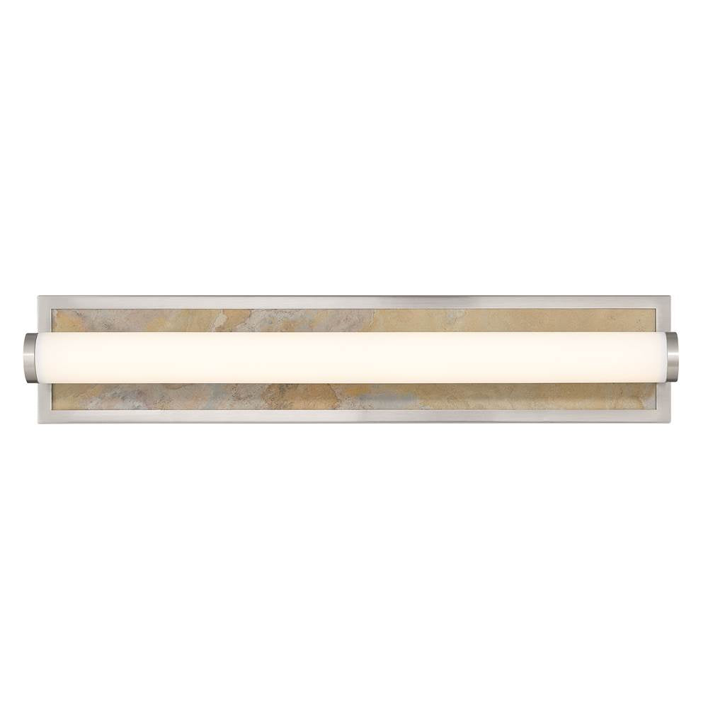 Golden Lighting Stratum Yep By Golden Lighting Stratum Integrated Led 24in Vanity In Brushed Champagne Brass With Moon Rock Slate