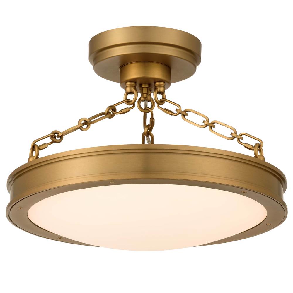 Golden Lighting Cameron Golden Lighting Cameron Integrated Led 17in Semi-flush Mount In Polished Nickel With Etched Glass