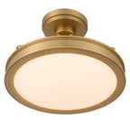 Golden Lighting 1700-17SF BCB-EG Brushed Champagne Brass Golden Lighting Cameron Integrated Led 17in Semi-flush Mount In Polished Nickel With Etched Glass Image 5