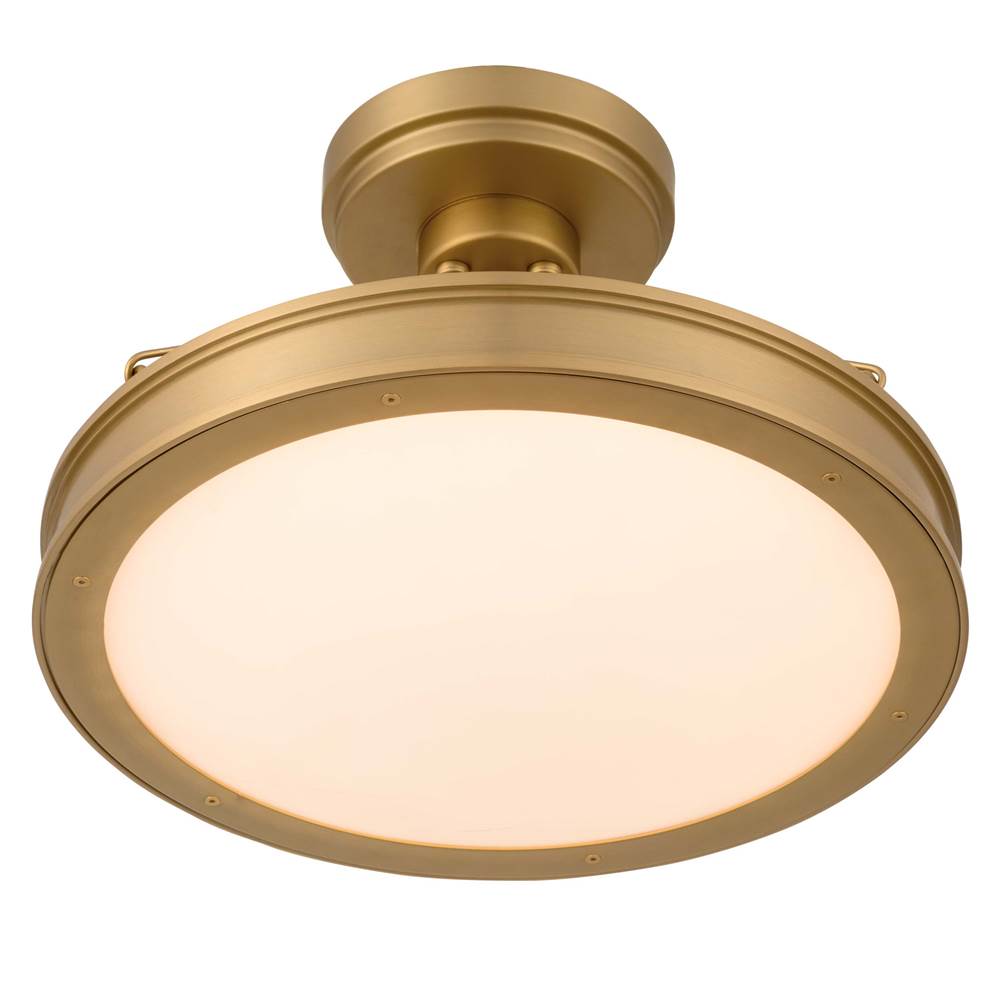 Golden Lighting 1700-17SF BCB-EG Brushed Champagne Brass Golden Lighting Cameron Integrated Led 17in Semi-flush Mount In Polished Nickel With Etched Glass Image 5
