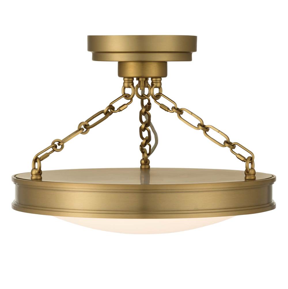 Golden Lighting 1700-17SF BCB-EG Brushed Champagne Brass Golden Lighting Cameron Integrated Led 17in Semi-flush Mount In Polished Nickel With Etched Glass Image 4
