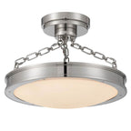 Golden Lighting Cameron Golden Lighting Cameron Integrated Led 17in Semi-flush Mount In Polished Nickel With Etched Glass