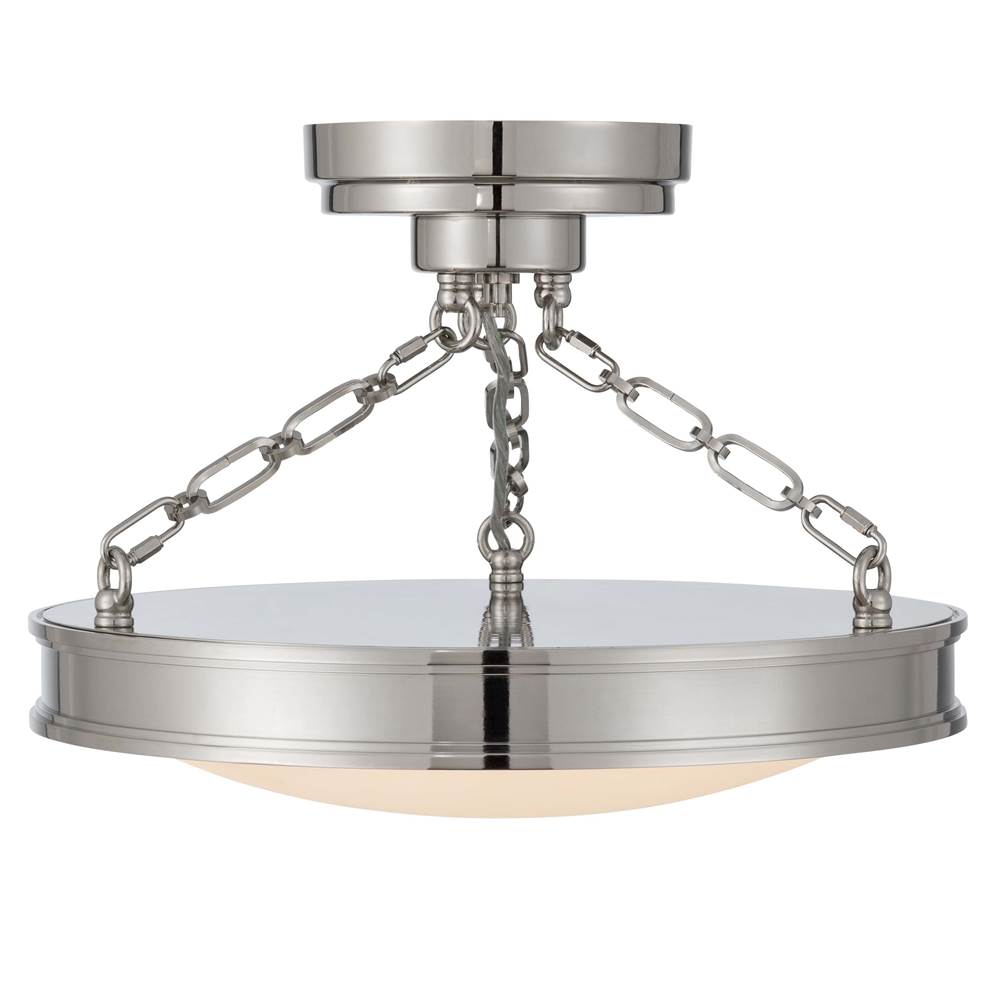 Golden Lighting 1700-17SF PN-EG Polished Nickel Golden Lighting Cameron Integrated Led 17in Semi-flush Mount In Polished Nickel With Etched Glass Image 4