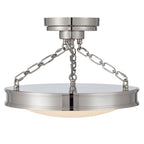 Golden Lighting 1700-17SF PN-EG Polished Nickel Golden Lighting Cameron Integrated Led 17in Semi-flush Mount In Polished Nickel With Etched Glass Image 4