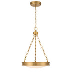 Golden Lighting 1700-17 BCB-EG Brushed Champagne Brass Golden Lighting Cameron Integrated Led 17in Pendant In Brushed Champagne Brass With Etched Glass Image 1