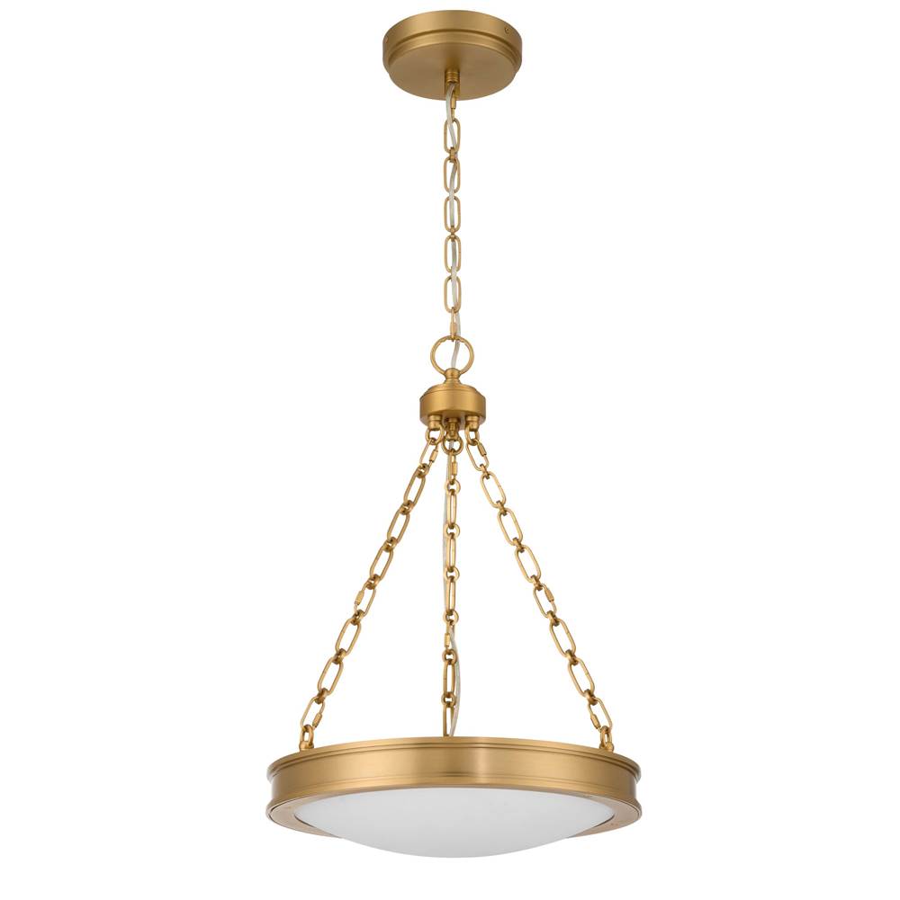 Golden Lighting 1700-17 BCB-EG Brushed Champagne Brass Golden Lighting Cameron Integrated Led 17in Pendant In Brushed Champagne Brass With Etched Glass Image 4
