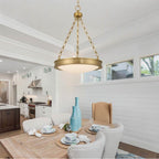 Golden Lighting 1700-17 BCB-EG Brushed Champagne Brass Golden Lighting Cameron Integrated Led 17in Pendant In Brushed Champagne Brass With Etched Glass Image 3
