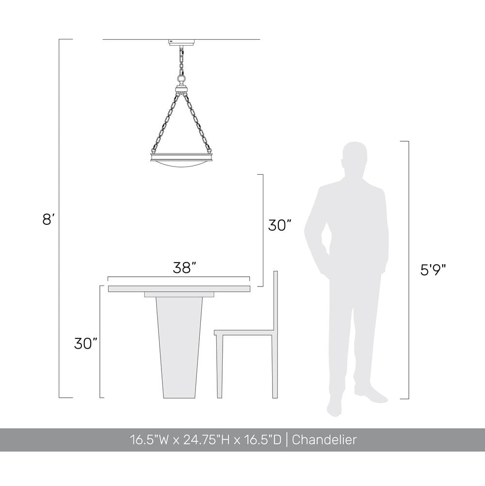Golden Lighting 1700-17 PN-EG Polished Nickel Golden Lighting Cameron Integrated Led 17in Pendant In Polished Nickel With Etched Glass Image 2
