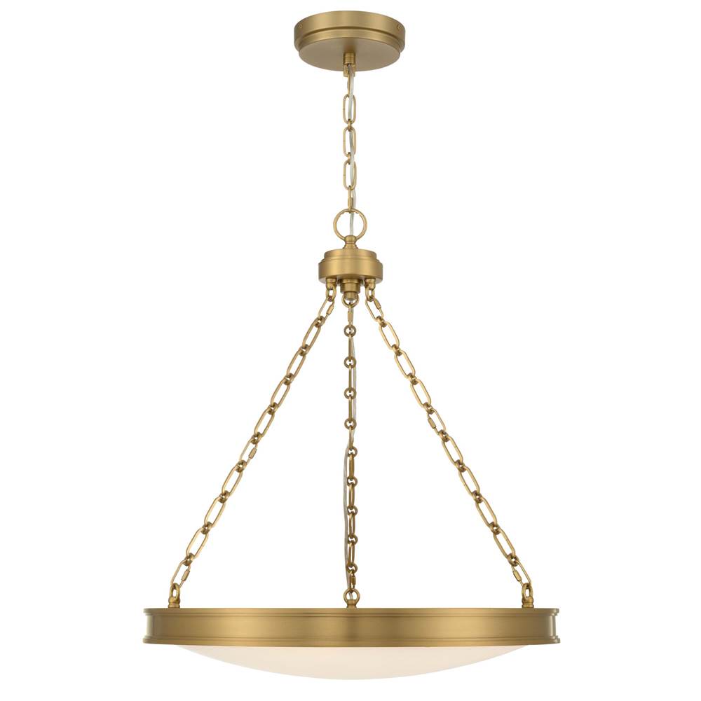 Golden Lighting 1700-24 BCB-EG Brushed Champagne Brass Golden Lighting Cameron Integrated Led 24in Pendant In Brushed Champagne Brass With Etched Glass Image 1