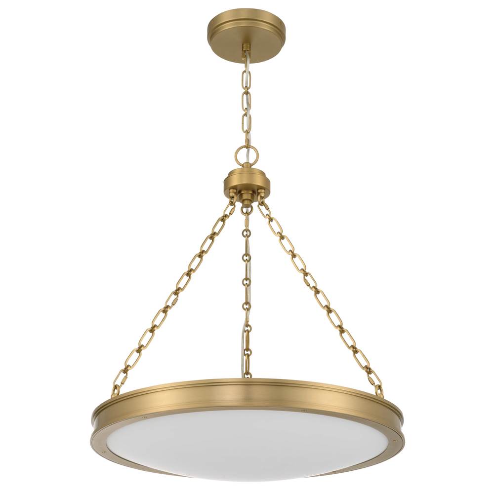 Golden Lighting 1700-24 BCB-EG Brushed Champagne Brass Golden Lighting Cameron Integrated Led 24in Pendant In Brushed Champagne Brass With Etched Glass Image 5