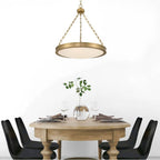 Golden Lighting 1700-24 BCB-EG Brushed Champagne Brass Golden Lighting Cameron Integrated Led 24in Pendant In Brushed Champagne Brass With Etched Glass Image 3