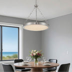 Golden Lighting 1700-24 PN-EG Polished Nickel Golden Lighting Cameron Integrated Led 24in Pendant In Polished Nickel With Etched Glass Image 3