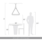 Golden Lighting 1700-24 PN-EG Polished Nickel Golden Lighting Cameron Integrated Led 24in Pendant In Polished Nickel With Etched Glass Image 2