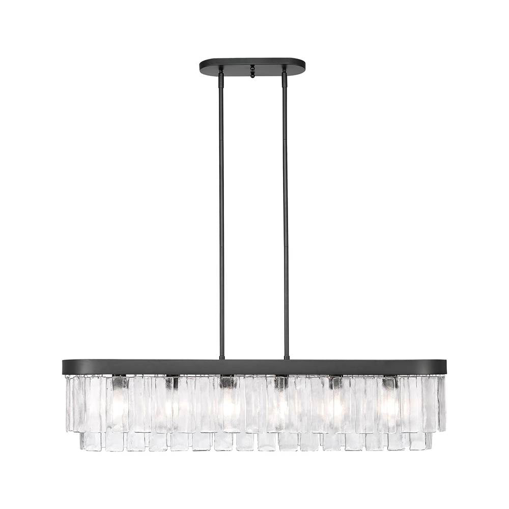 Golden Lighting 1768-LP BLK-HWG Matte Black Golden Lighting Ciara 6-light Island Light In Matte Black Image 1