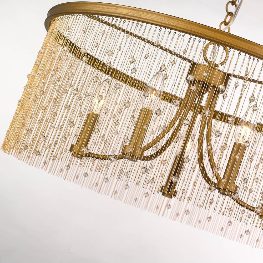 Golden Lighting 1771-5 PG-CRY Peruvian Gold Golden Lighting Marilyn 5-light Chandelier In Peruvian Gold Image 3