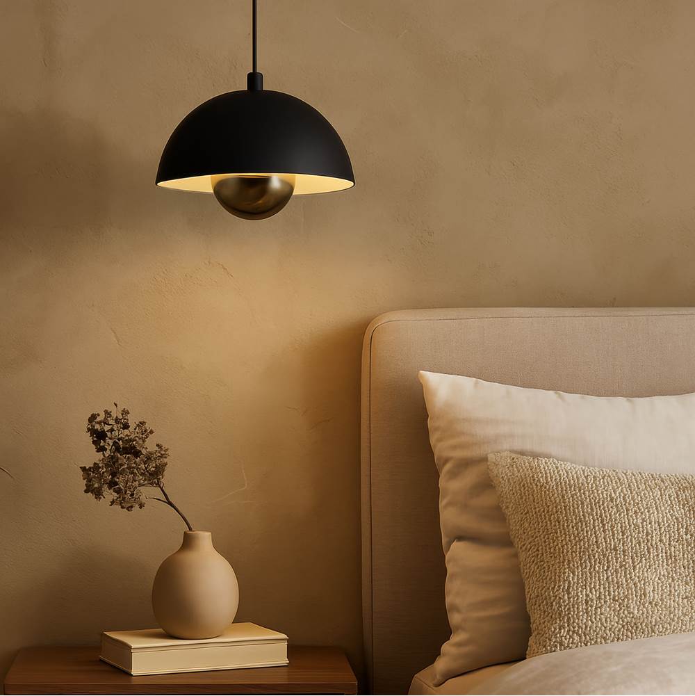 Golden Lighting 1816-1S SNB-CPR Sand Black Wry Lighting Vintra Integrated Led Pendant In Sand Black And Copper Shade Image 3