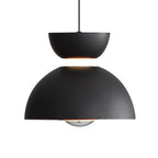 Golden Lighting 1816-2S SNB-CH Sand Black Wry Lighting Vintra Integrated Led Pendant In Sand Black And Chrome Shade Image 1