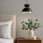 Golden Lighting 1816-2S SNB-CH Sand Black Wry Lighting Vintra Integrated Led Pendant In Sand Black And Chrome Shade Image 3