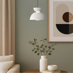 Golden Lighting 1816-2S SNW-CH Sand White Wry Lighting Vintra Integrated Led Pendant In Sand White And Chrome Shade Image 3