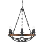 Golden Lighting 1821-6 BI Black Iron Wry Lighting Madera 6-light Chandelier In Black Iron Image 1