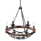 Golden Lighting 1821-6 BI Black Iron Wry Lighting Madera 6-light Chandelier In Black Iron Image 2
