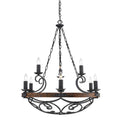 Golden Lighting 1821-9 BI Black Iron Wry Lighting Madera 9-light Chandelier In Black Iron Image 1