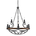 Golden Lighting 1821-9 BI Black Iron Wry Lighting Madera 9-light Chandelier In Black Iron Image 1