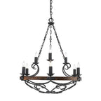 Golden Lighting 1821-9 BI Black Iron Wry Lighting Madera 9-light Chandelier In Black Iron Image 3