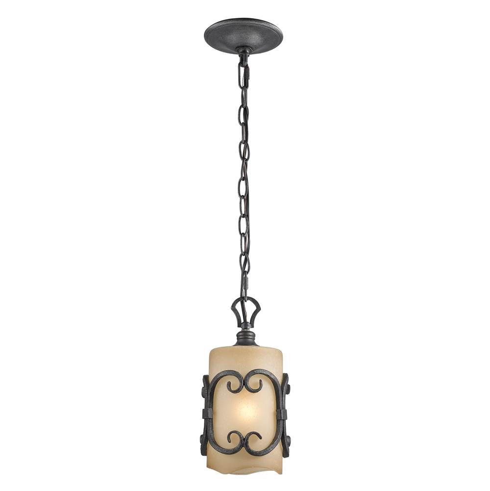 Golden Lighting 1821-M1L BI Black Iron Wry Lighting Madera 1-light Pendant In Black Iron Image 1