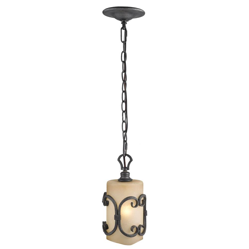 Golden Lighting Madera Wry Lighting Madera 1-light Pendant In Black Iron