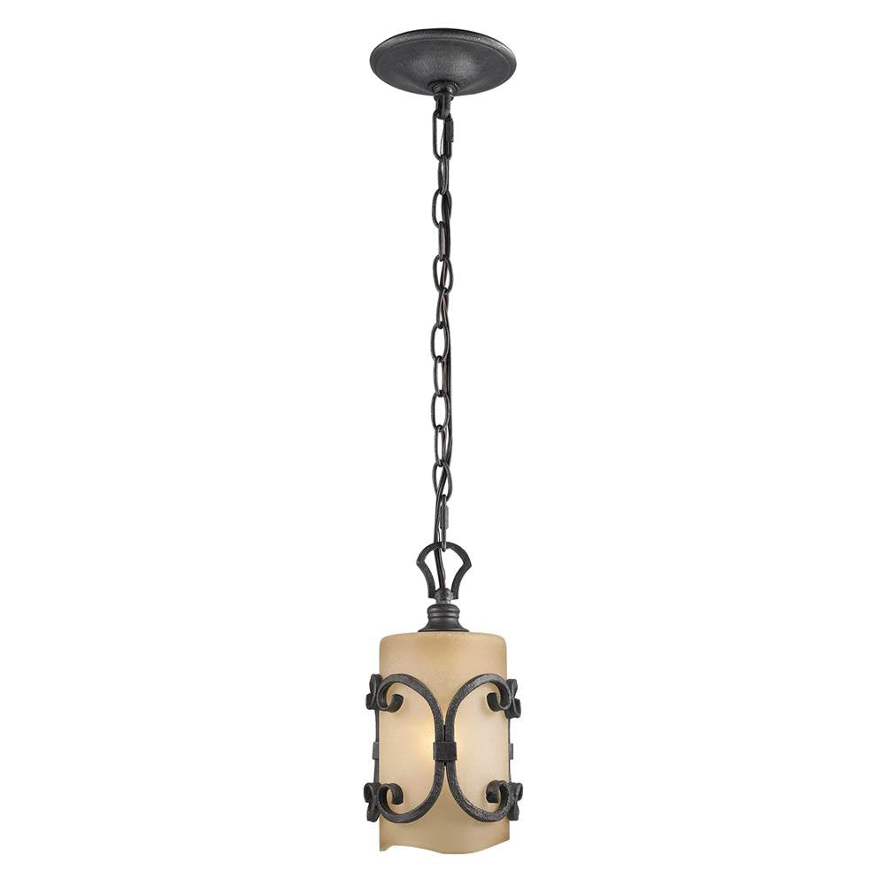 Golden Lighting 1821-M1L BI Black Iron Wry Lighting Madera 1-light Pendant In Black Iron Image 3