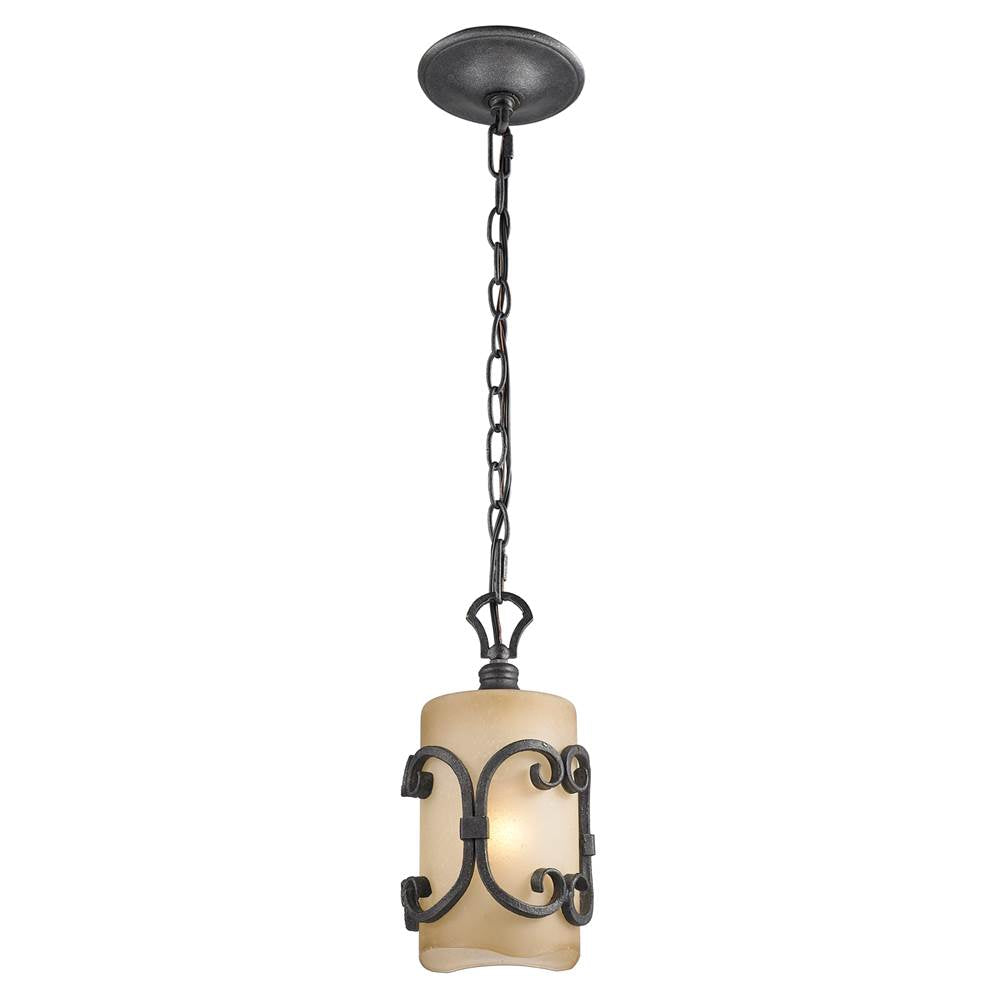 Golden Lighting 1821-M1L BI Black Iron Wry Lighting Madera 1-light Pendant In Black Iron Image 2