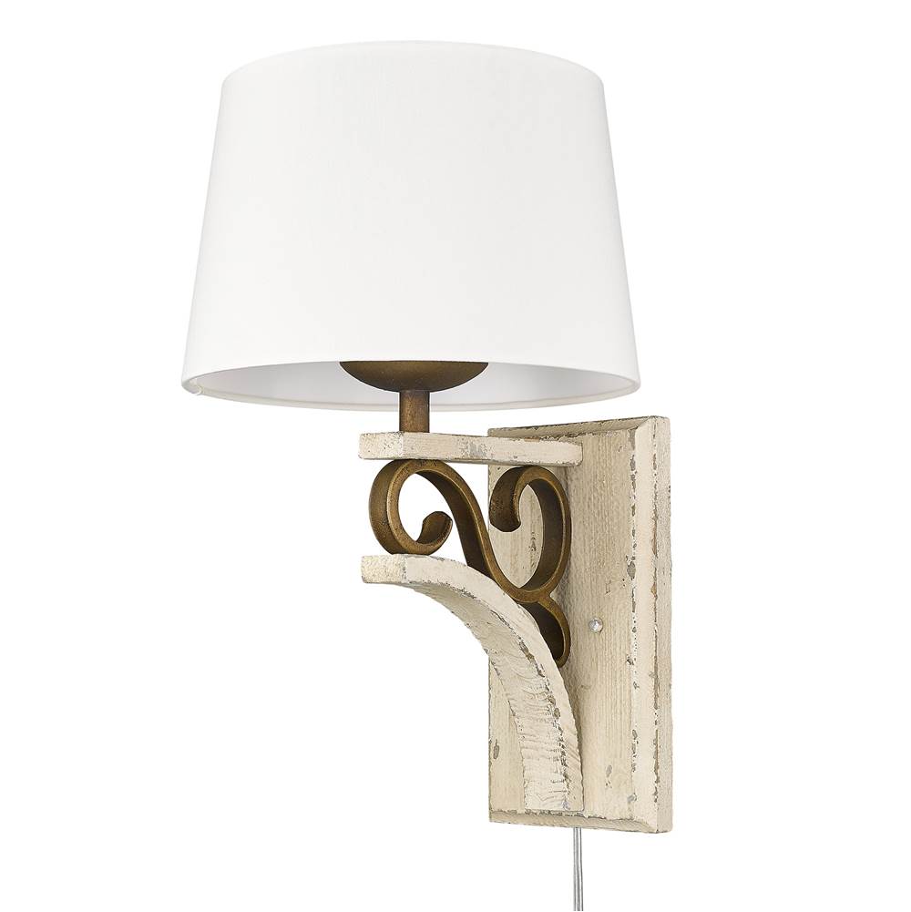 Golden Lighting 1832-1W BC-CDW Burnished Chestnut Golden Lighting Solay 1-light Wall Sconce In Burnished Chestnut Image 1