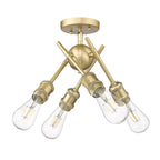 Golden Lighting 1945-SF BCB Brushed Champagne Brass Wry Lighting Axel 4-light Semi-flush Mount In Brushed Champagne Brass Image 1