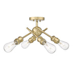 Golden Lighting 1945-SF BCB Brushed Champagne Brass Wry Lighting Axel 4-light Semi-flush Mount In Brushed Champagne Brass Image 4