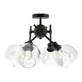 Golden Lighting 1945-SF BLK-GLOBE-SD Matte Black Wry Lighting Axel 4-light Semi-flush Mount In Matte Black And Globe Seeded Glass Image 1