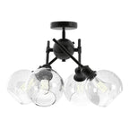 Golden Lighting 1945-SF BLK-GLOBE-SD Matte Black Wry Lighting Axel 4-light Semi-flush Mount In Matte Black And Globe Seeded Glass Image 1