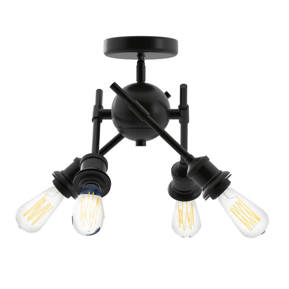 Golden Lighting 1945-SF BLK Matte Black Wry Lighting Axel 4-light Semi-flush Mount In Matte Black Image 1